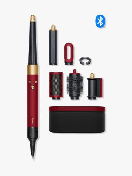 Dyson Special Edition Airwrap i.d. Multi-styler Straight+Wavy in Red Velvet on light gray background